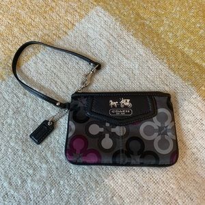 Coach Wristlet - Black, grey, purple